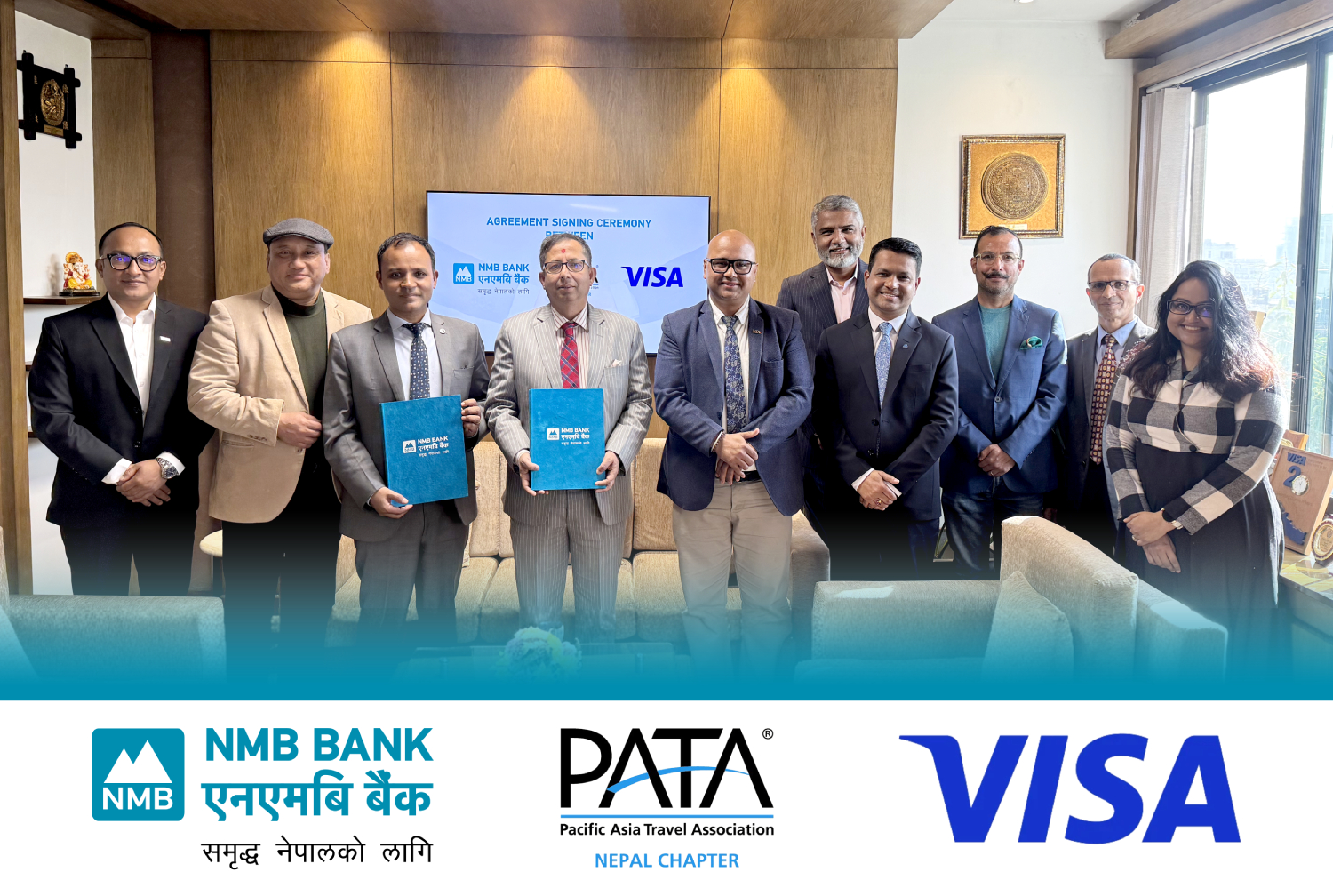 एनएमबि बैंकले पाटा (PATA) र (VISA) सँगको सहकार्यमा नेपालको पर्यटन क्षेत्रमा सजिलो डिजिटल भुक्तानी गर्ने प्रविधि प्रयोगमा ल्याएको छ ।