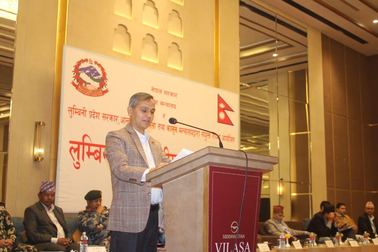 लुम्बिनी सुरक्षा गोष्ठी–२०८२’ धमाका: गृहमन्त्री ओमप्रकाश अर्यालको नेतृत्वमा भैरहवामा उच्चस्तरीय सुरक्षा ब्लूप्रिन्ट सार्वजनिक