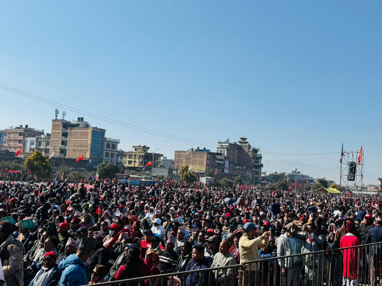 उद्घाटनअघि नै सल्लाघारी खचाखच! एमाले महाधिवेशन स्थलमा जनसागर