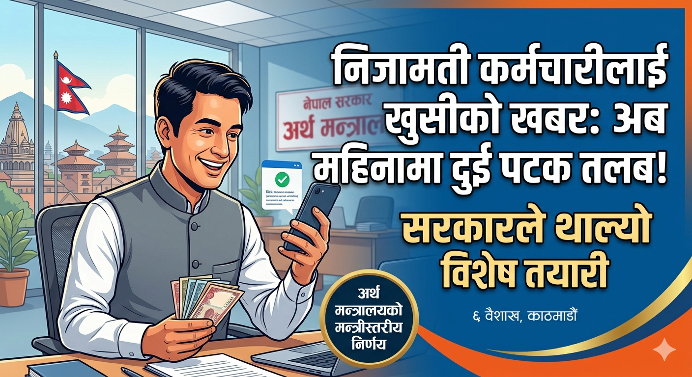 निजामती कर्मचारीलाई खुसीको खबर: अब महिनामा दुई पटक तलब, सरकारले थाल्यो विशेष तयारी