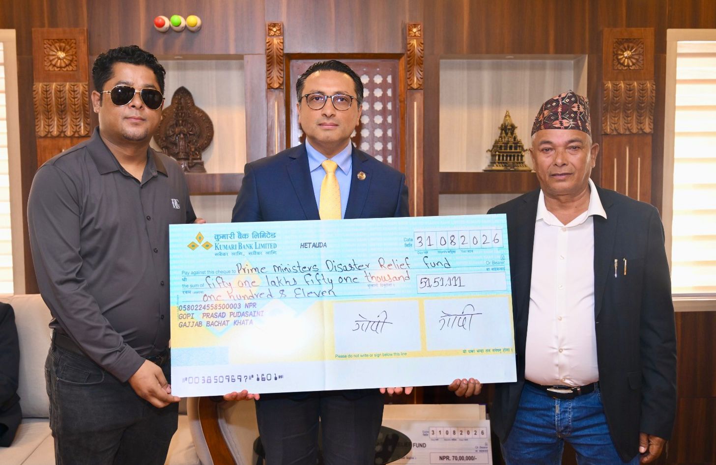 दुबईमा व्यवसाय गर्ने नेपाली उद्यमी विष्णु पुडासैनीको ठूलो मन, बाढीपीडितका लागि दिए ५१ लाख ५१ हजारभन्दा बढी